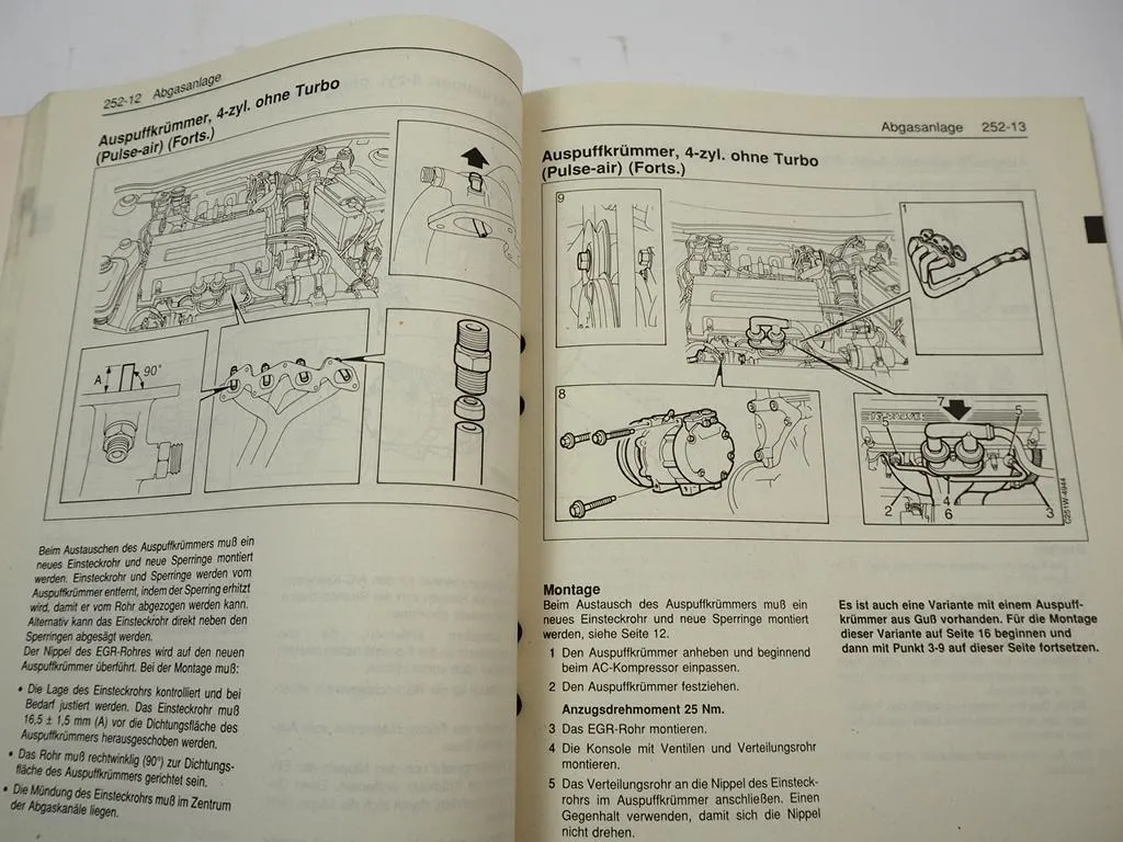 Saab 9000 Abgasanlage Kühlsystem Turbosyst. Reparaturanleitung Werkstatthandbuch