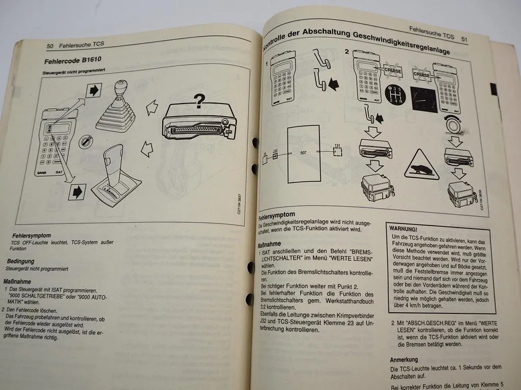 Saab 9000 Traction Control System TCS B308 Reparaturanleitung Werkstatthandbuch 1995