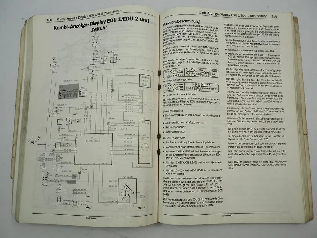 Saab 9000 YS3C 1991 Elektrische Anlage Schaltpläne Fehlersuche Werkstatthandbuch