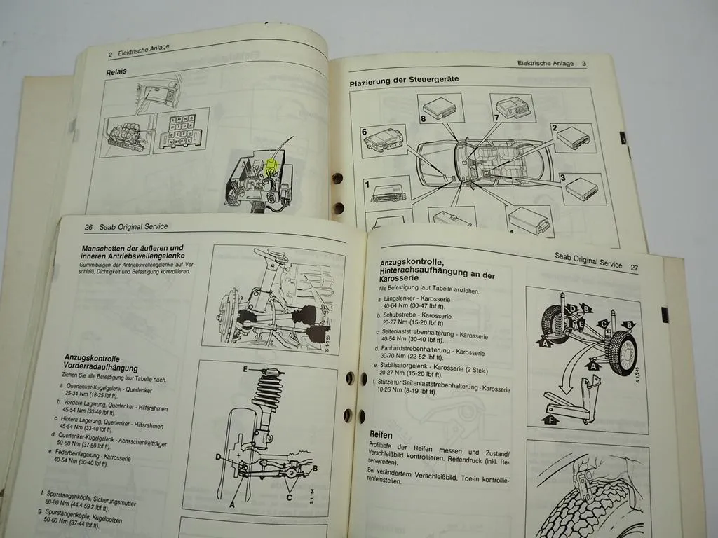 Saab 9000 YS3C 1993 Service Wartung & Neuheiten Trionic Werkstatthandbuch