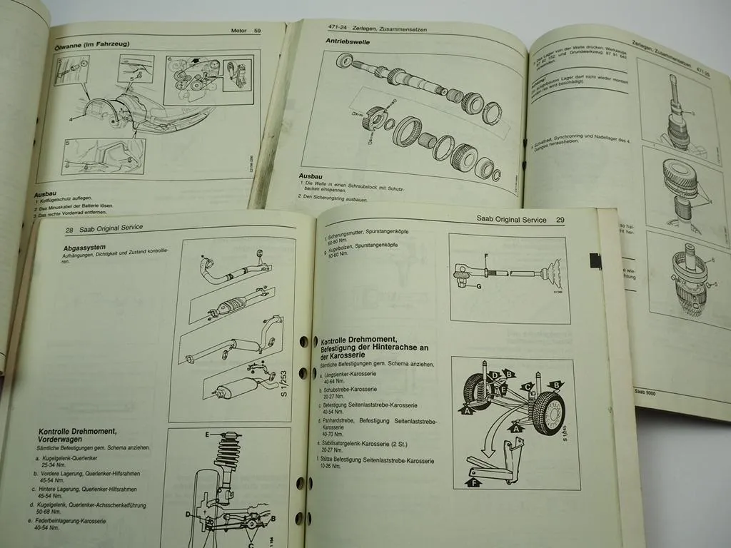 Saab 9000 YS3C ab1994 Neuheiten Service Wartung Schaltgetriebe Werkstatthandbuch