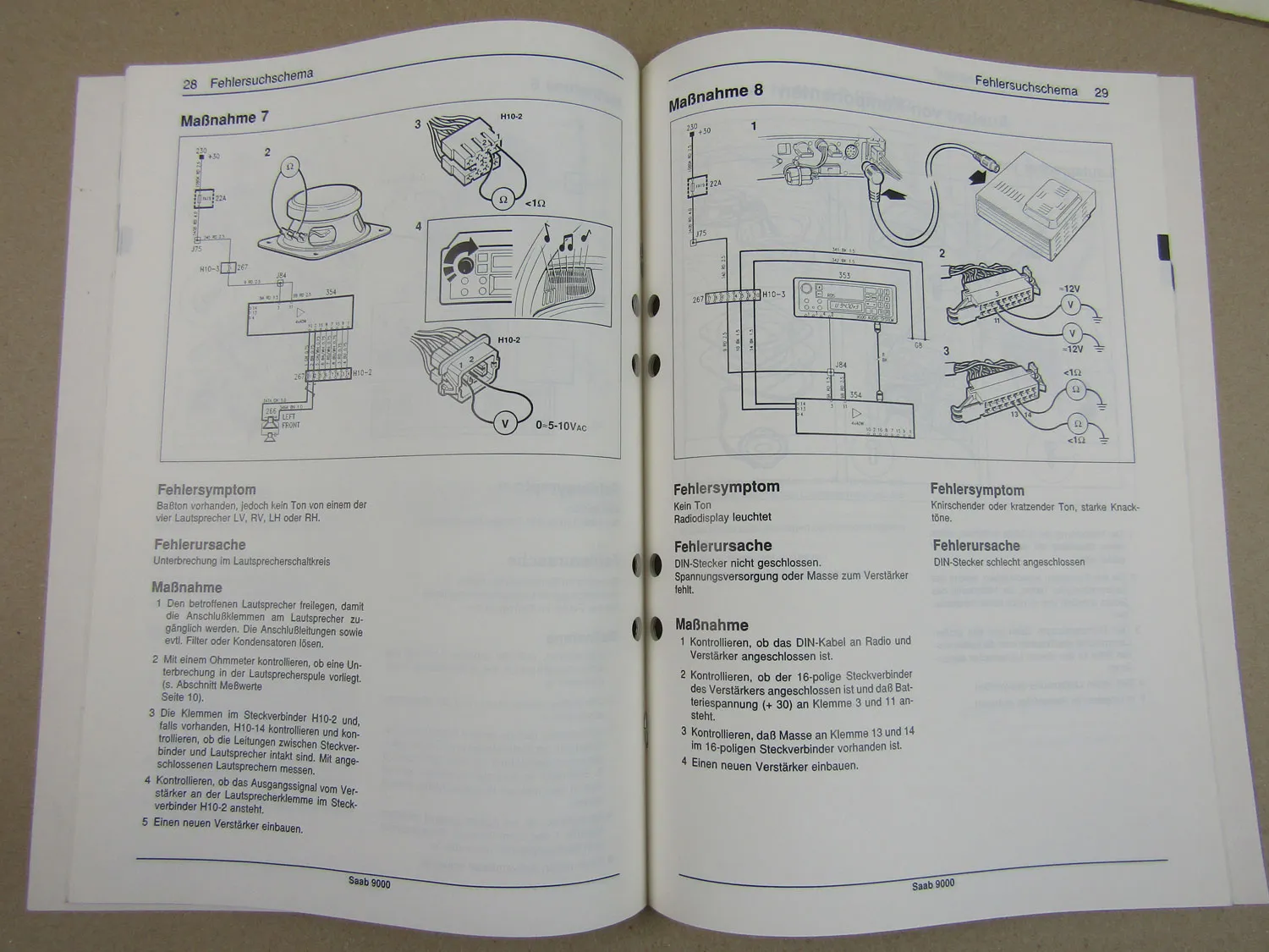 Saab 9000 YS3C Werkstatthandbuch 1985-1993 Daten Karosserie Audiosystem Diagnose
