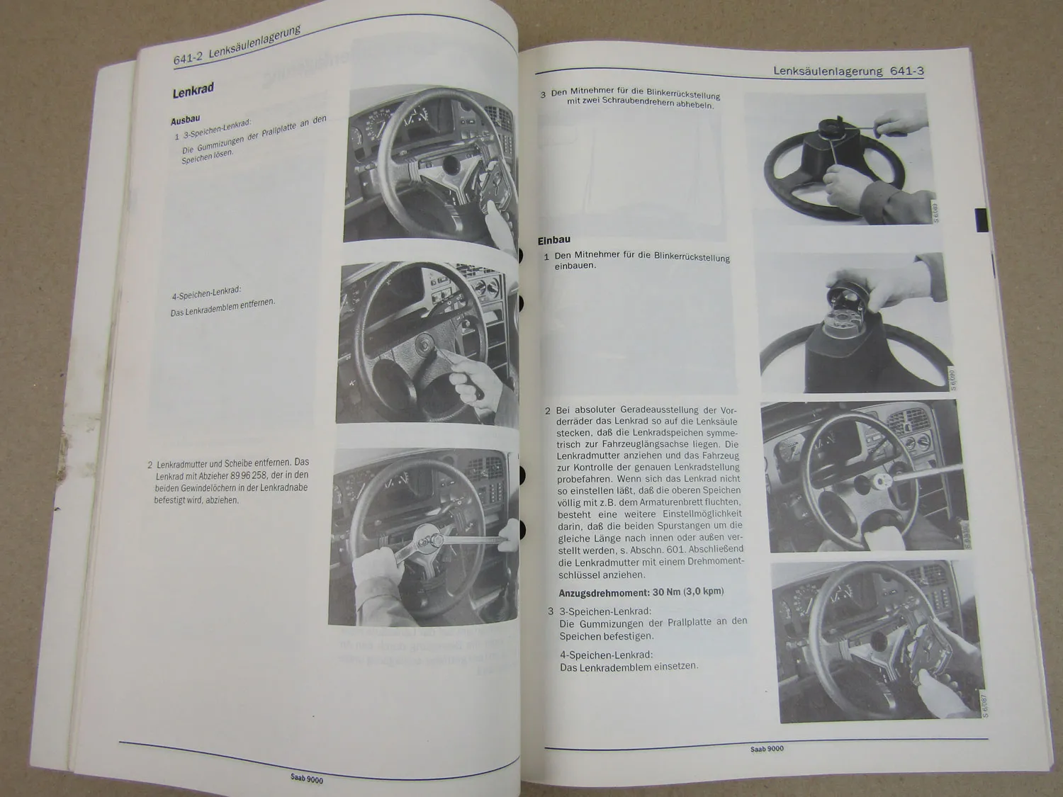 Saab 9000 YS3C Werkstatthandbuch MJ 1985 - 1988 Daten ABS Klima Karosserie