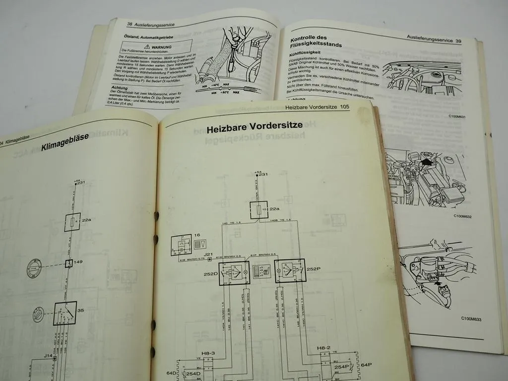 Saab 9000 YS3C Werkstatthandbuch Service & Schaltpläne Elektrik 1996 - 1998