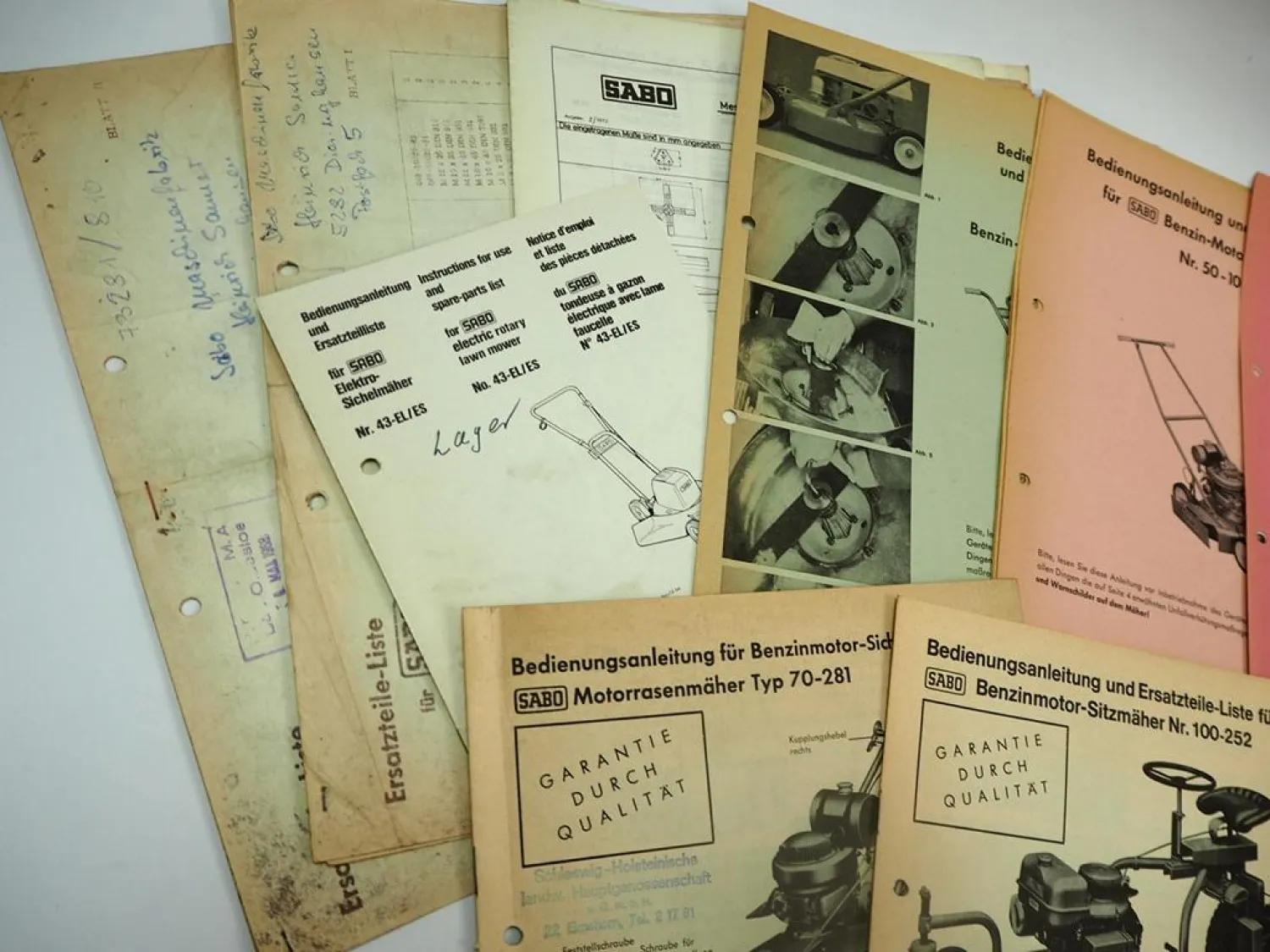 Sabo 40-77 50-97 55-201100-252 70-281 120-100-100 Betriebsanleitung Ersatzteilliste