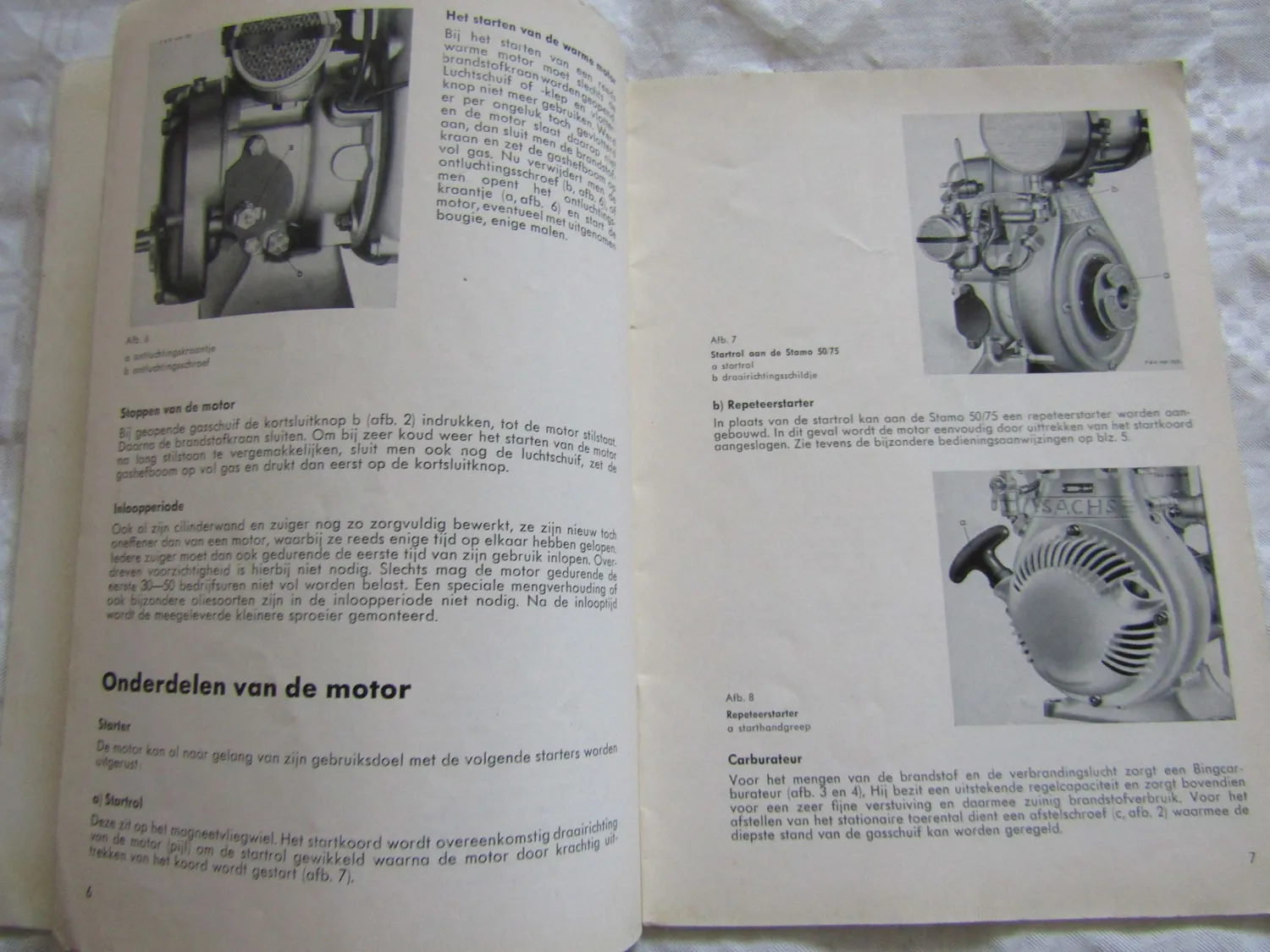 Sachs Stamo 50 75 Instructieboekje en Onderdelen Catalogus