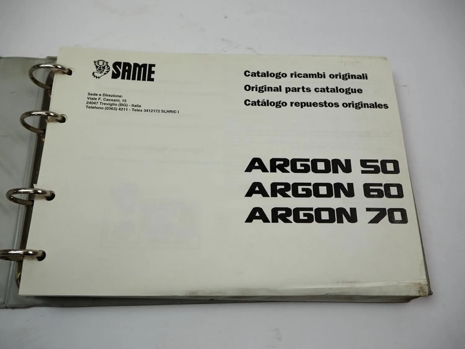 Same Argon 50 60 70 Traktor Spare Parts Catalogue Catalogo ricambi 1996