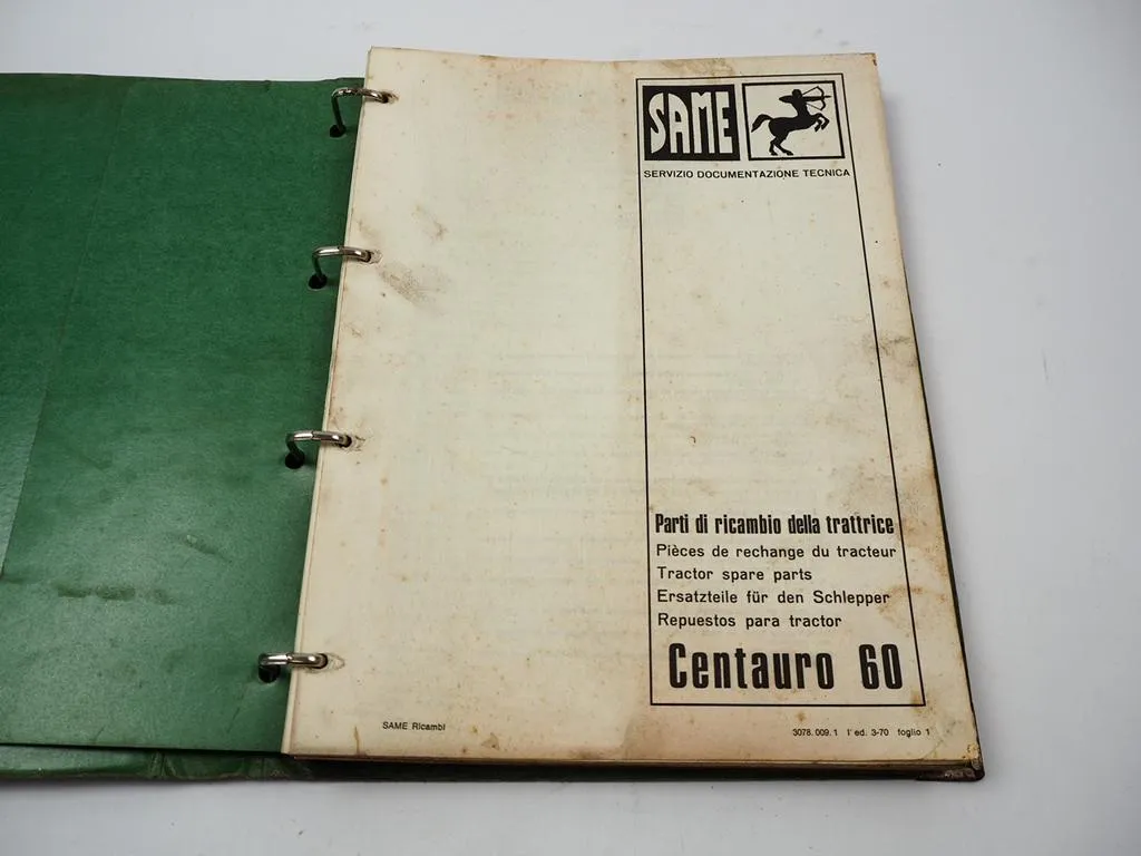 Same Centauro 60 + Allrad Schlepper Ersatzteilliste Parti di ricambio 1970