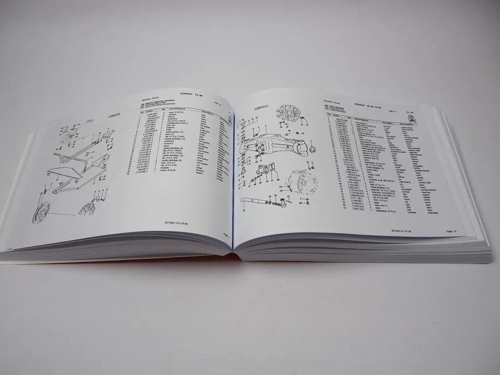 Same Dorado 55 65 75 85 Traktor Ersatzteilliste Catalogo parti di ricambio Spare Parts List 2000