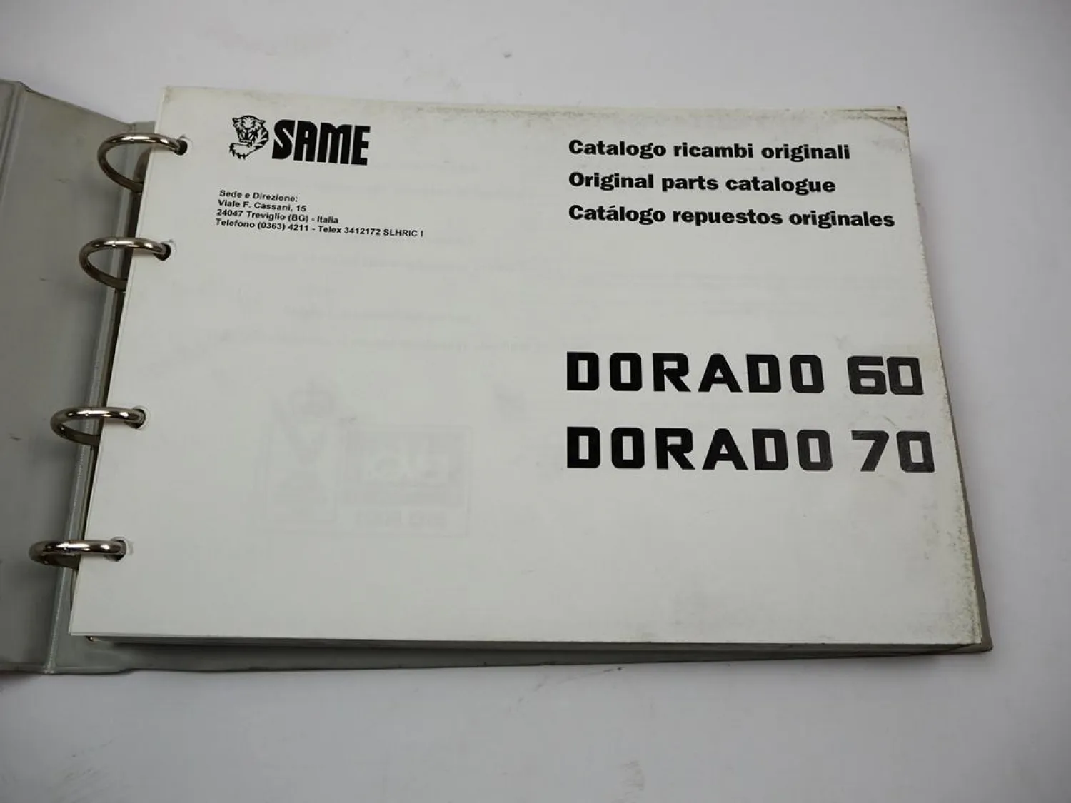 Same Dorado 60 70 Traktor Spare Parts Catalogue Catalogo ricambi 1996