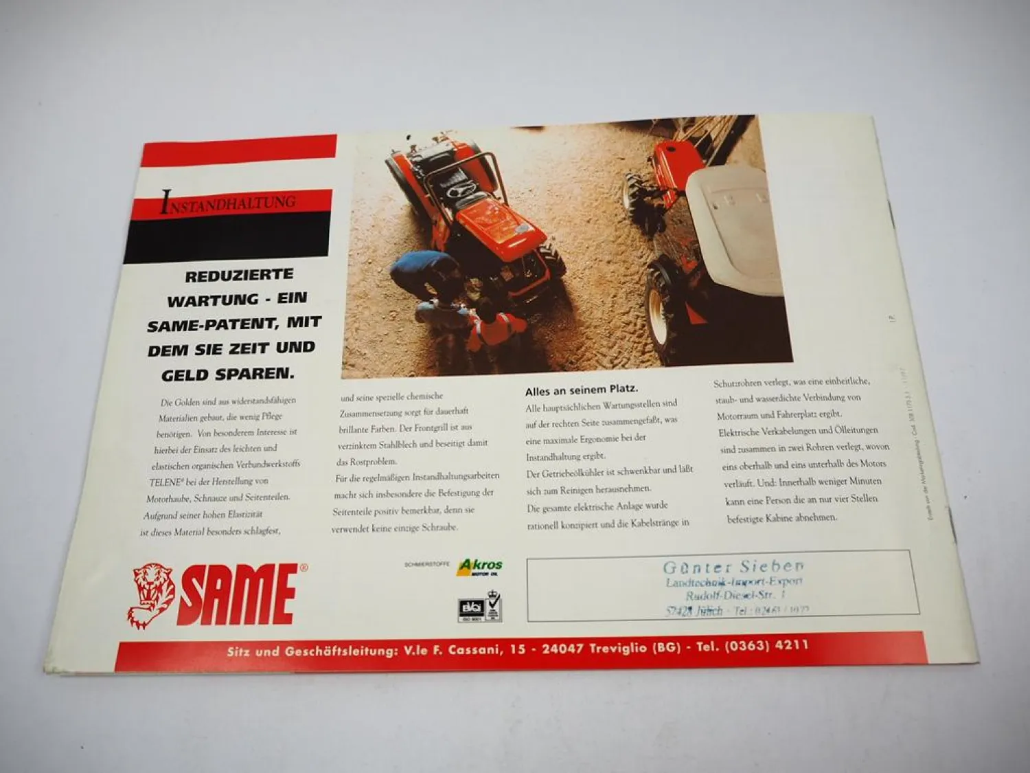 Same Golden 60 70 75 85 Traktor Prospekt Technische Daten 11/1997