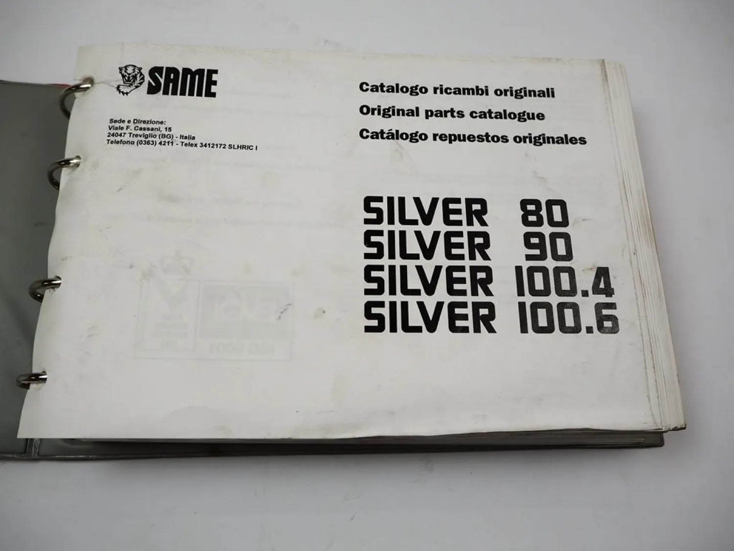 Same Silver 80 90 100.4 100.6 Traktor Parts Catalogue Catalogo ricambi 1998