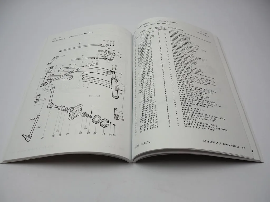 Same Sirinetta Traktor Ersatzteilliste Catalogo parti di ricambio della trattrice 1976
