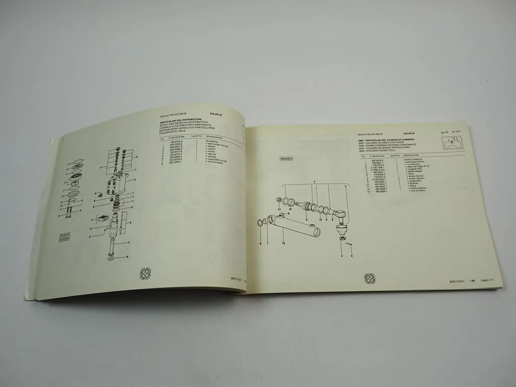 Same Solar 50 Schlepper Ersatzteilliste 1988