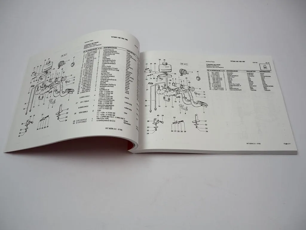 Same Titan 145 160 190 Traktor Ersatzteilliste Catalogo parti di ricambio Spare Parts List 1995