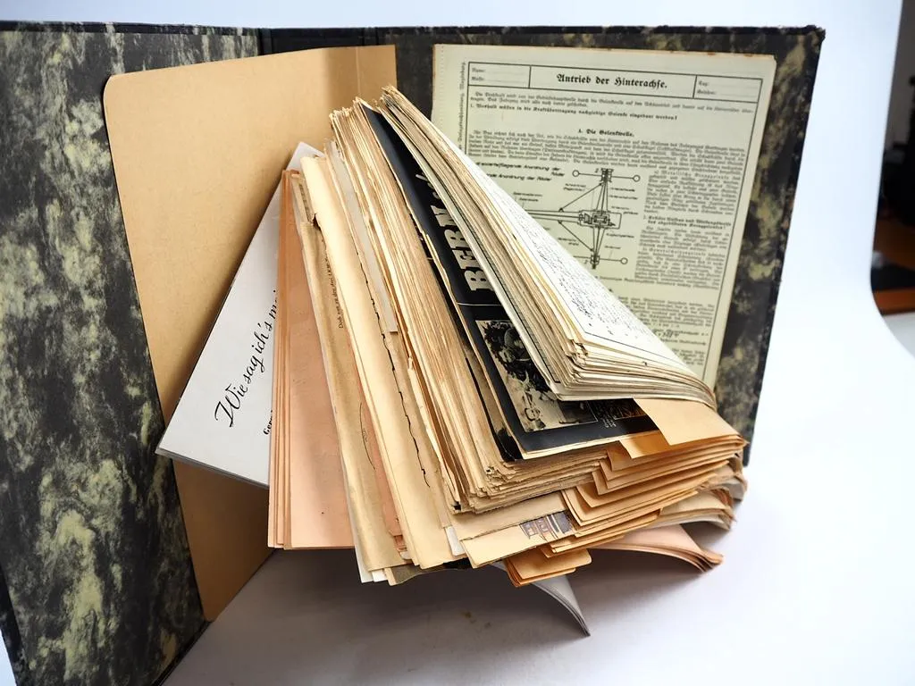 Sammelmappe Kraftfahrzeuge A-Z Sonderberichte Prospekte Lehrbuch uvm. 1950/60er J.