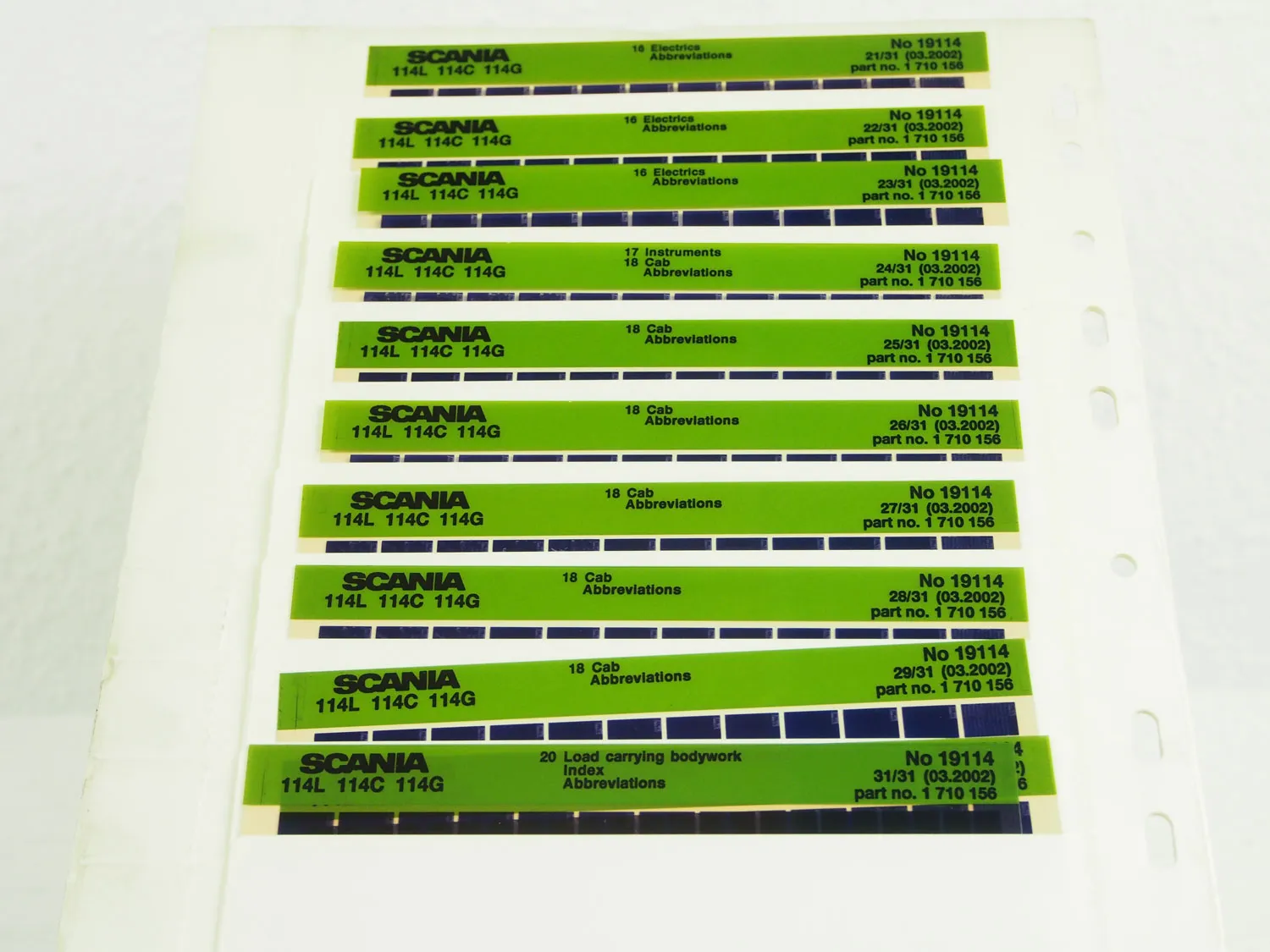 SCANIA 114L 114C 114G Ersatzteilliste Parts List Reservdelskatalog 3/2002