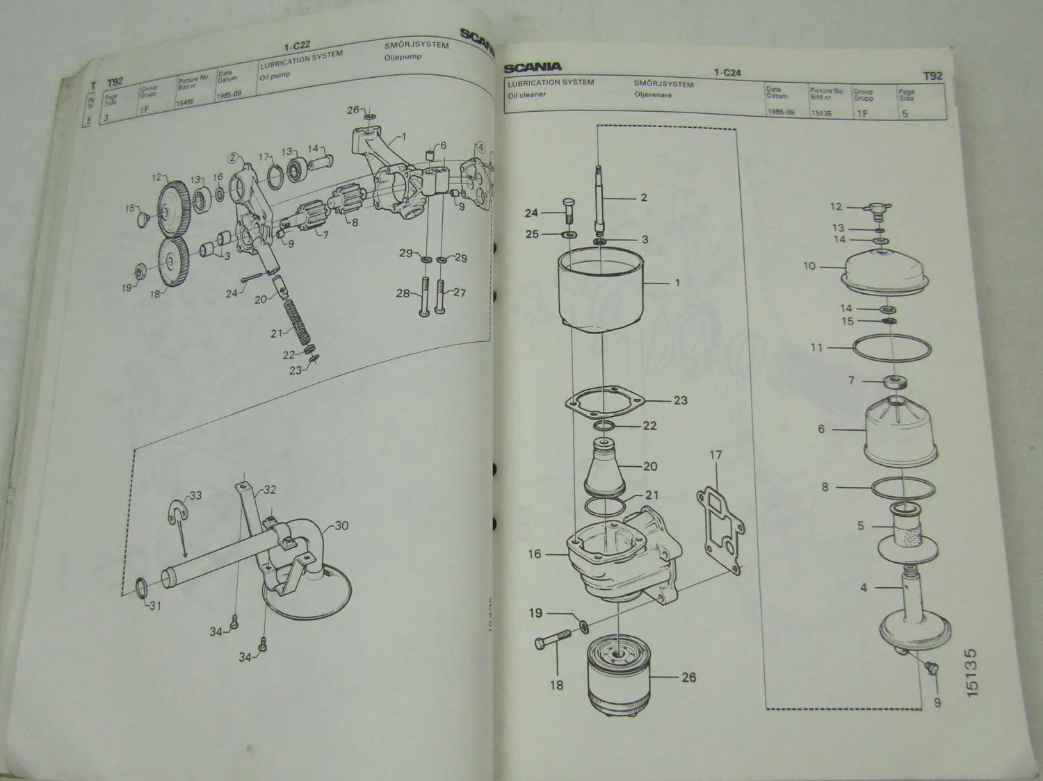 SCANIA T92 M H LKW Trucks ab 1985 Ersatzteil-Bildkatalog Parts Illustrations