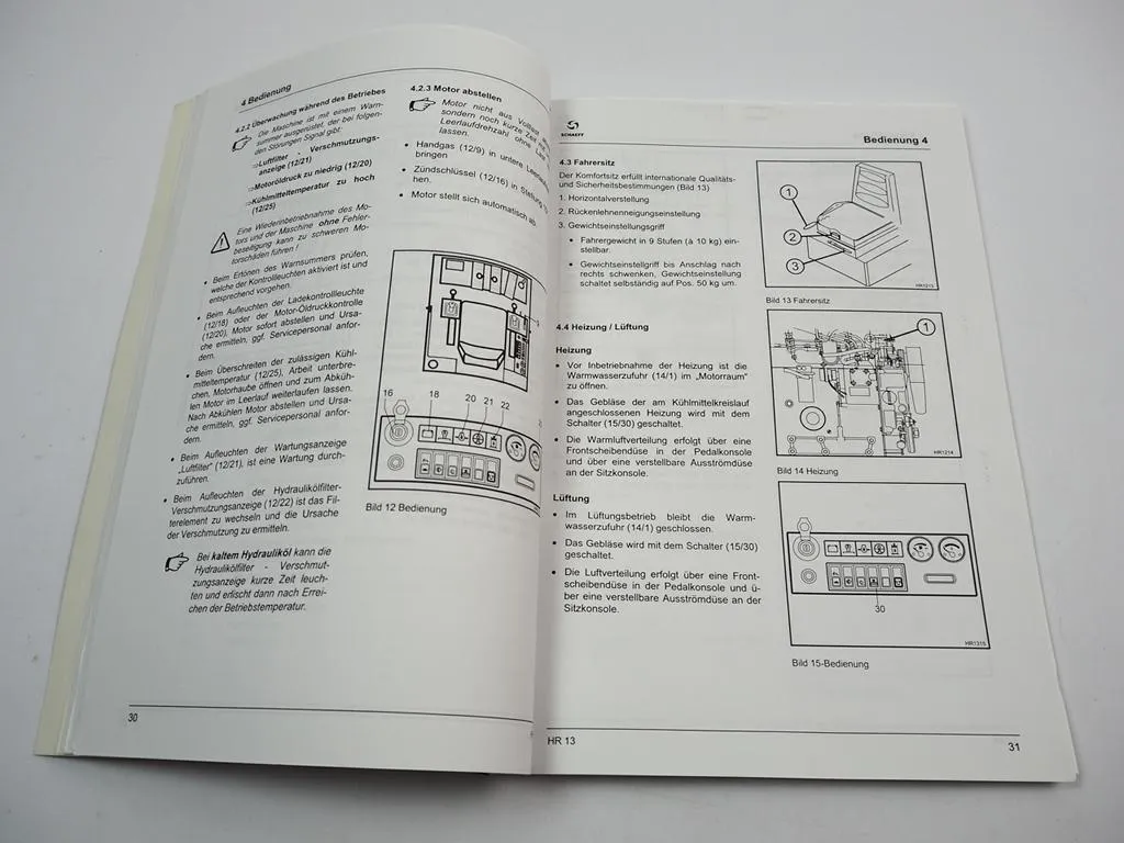 Schaeff HR 13 Raupenbagger Betriebsanleitung 2001
