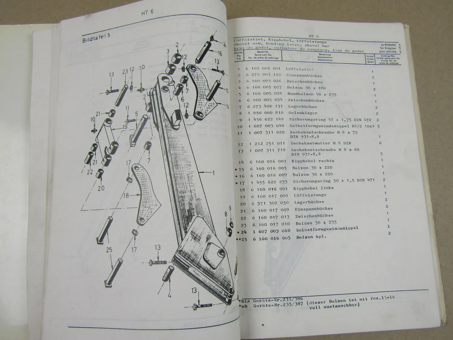 Schaeff HT6 Hydraulik-Anbaubagger Bedienungsanleitung Ersatzteilliste 1/1975