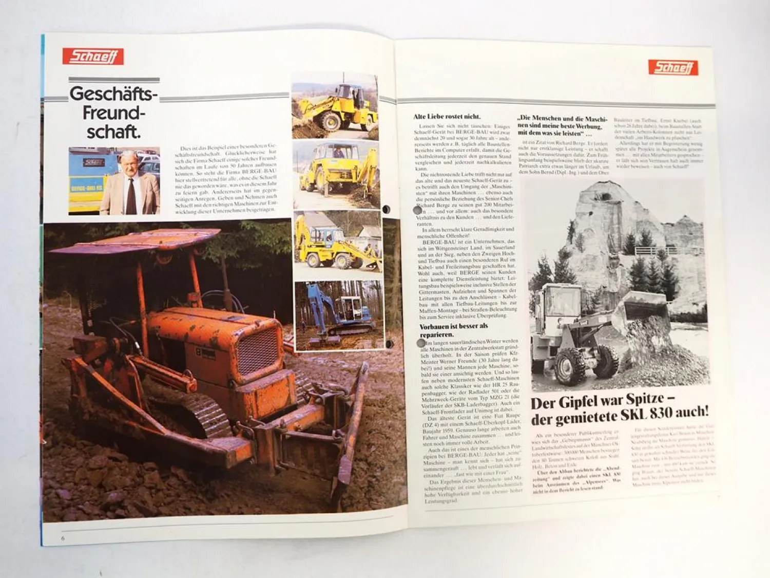 Schaeff Journal 1987 Firmenzeitschrift Firmengeschichte Gesamtprogramm Prospekt