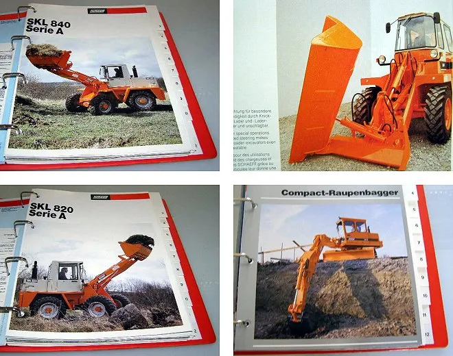 Schaeff Mobilbagger Radlader Lader Verkaufshandbuch 23x Prospekt