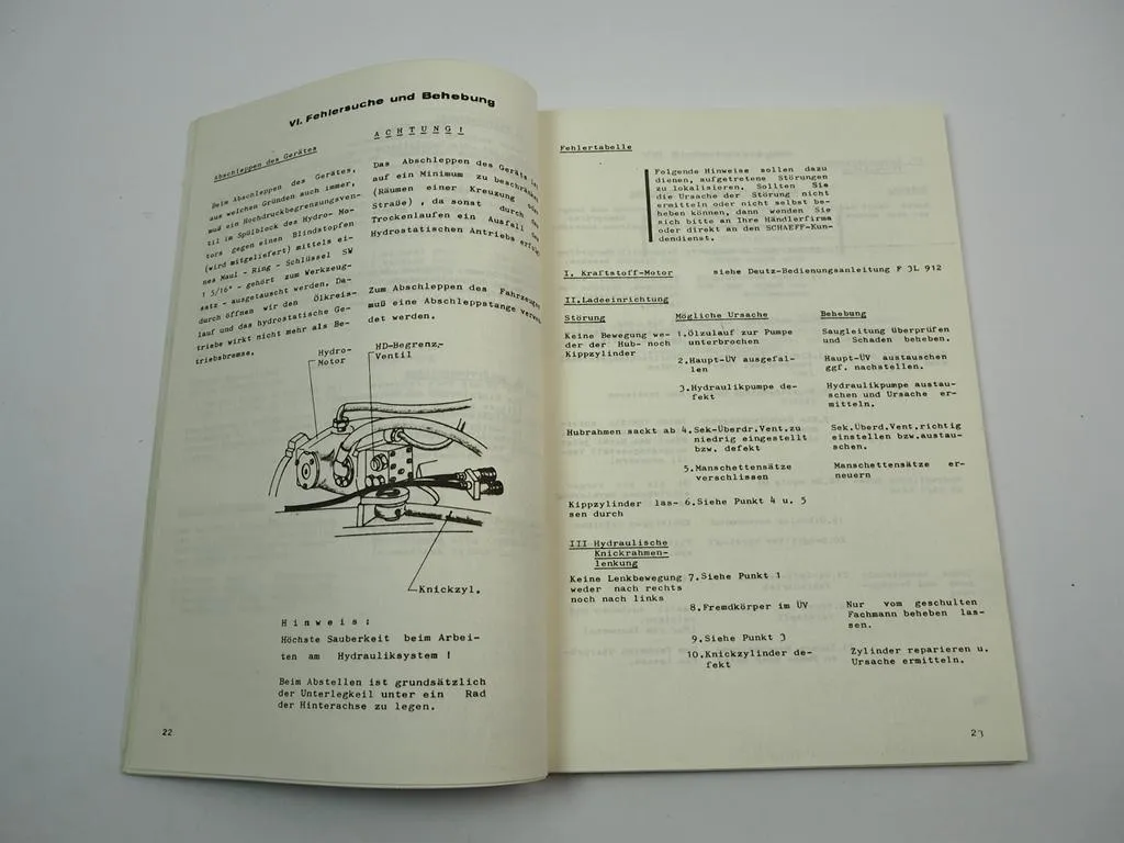 Schaeff SKL 700 Knicklader Betriebsanleitung & Ersatzteilliste 1975