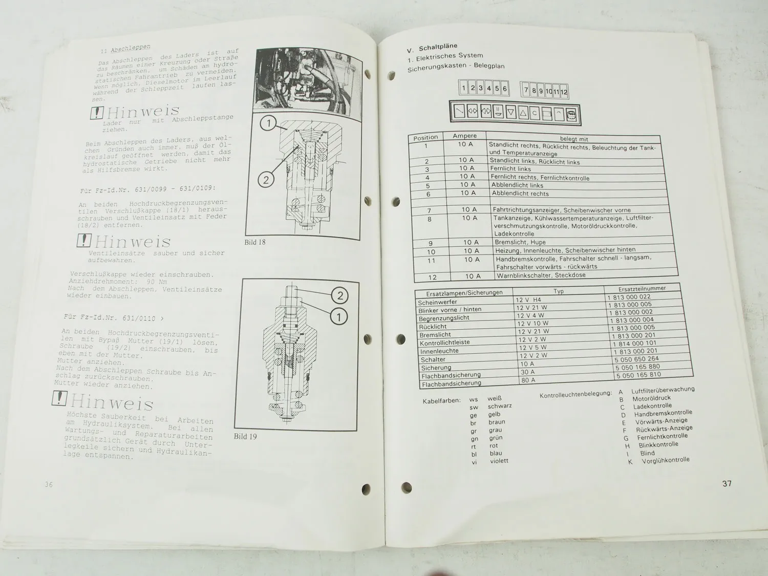 Schaeff SKS 631 Schaufellader Betriebsanleitung Bedienungsanleitung 1/1992