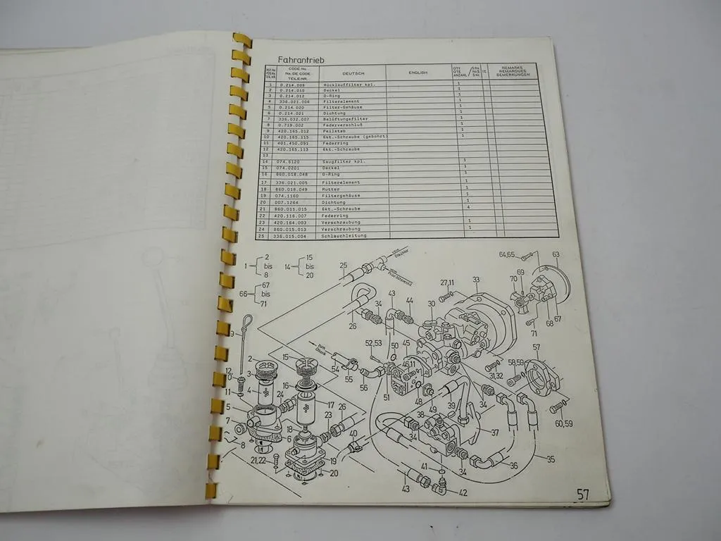 Schäffer 336 Lader Hoflader mit Kubota D1703-B Betriebsanleitung Ersatzteilliste