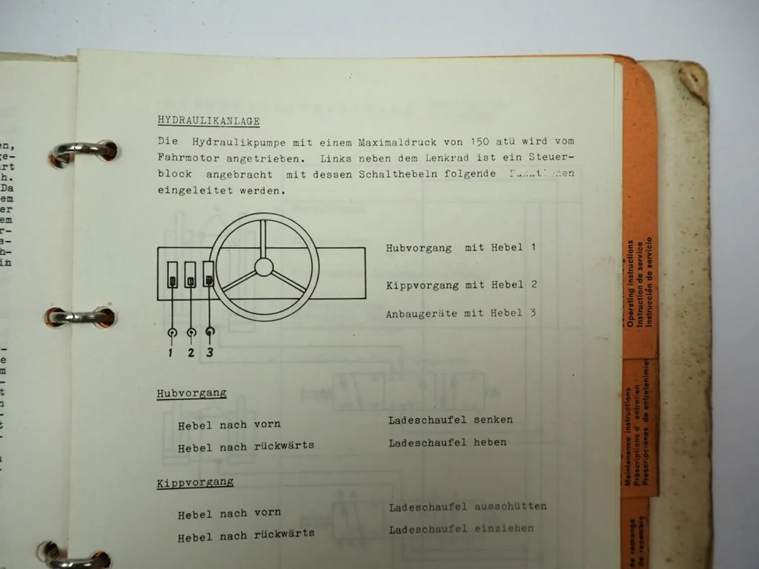 Schmiedag R500 Radlader Betriebsanleitung Wartung Ersatzteilliste 1968