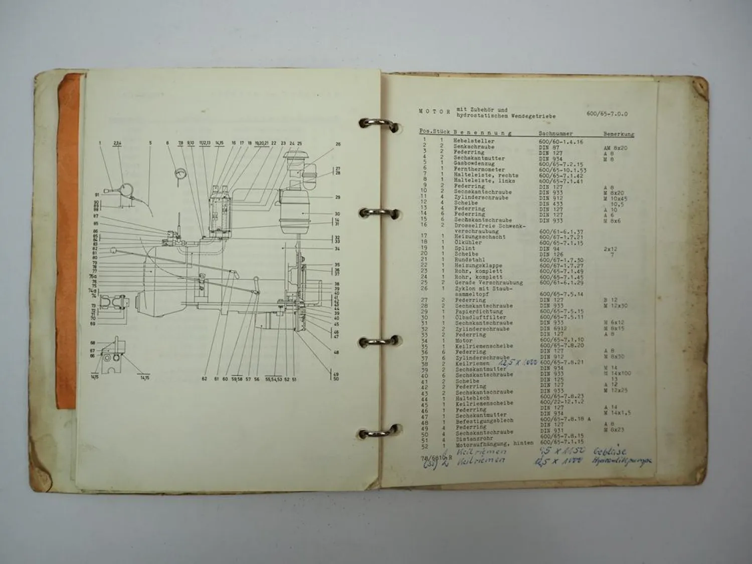 Schmiedag R500 Radlader Betriebsanleitung Wartung Ersatzteilliste 1968