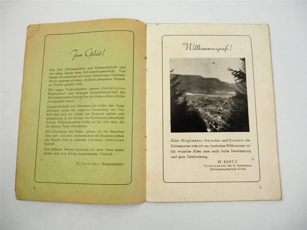 Schützen u. Königsfest der Schützenbruderschaft Kordel bei Trier Programm 1955