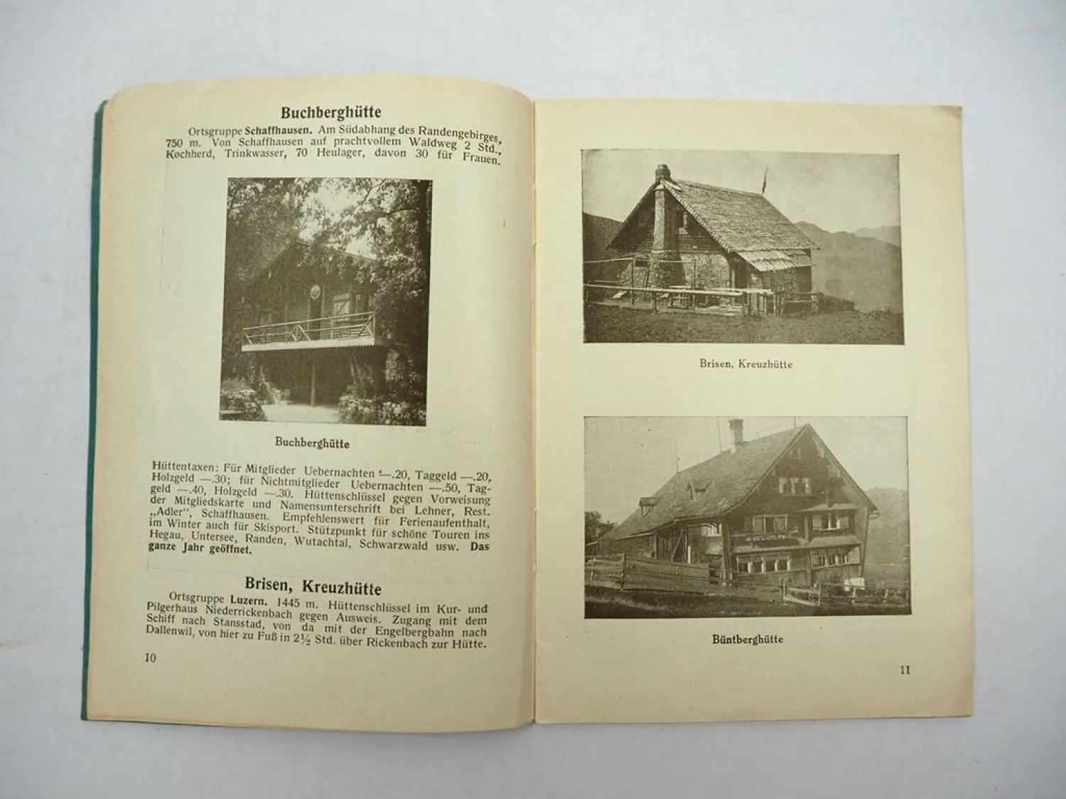 Schutzhütten und Ferienheime des Touristenvereins Die Naturfreunde Schweiz 1924