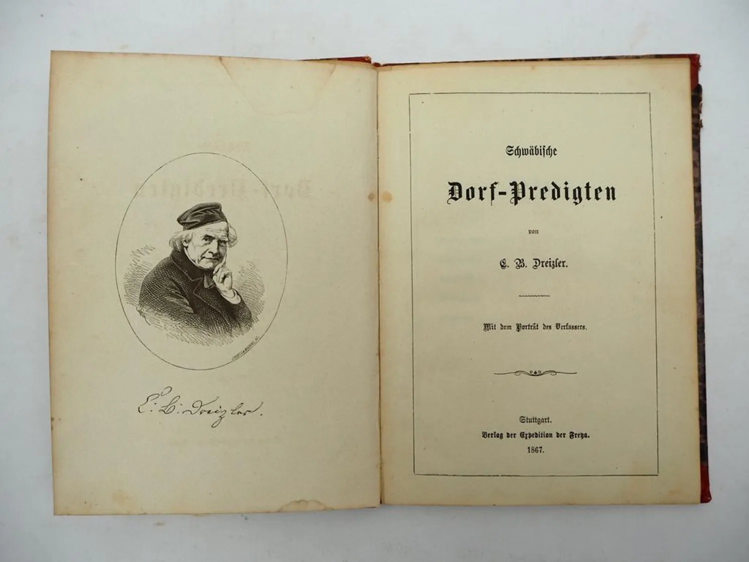 Schwäbische Dorf Predigten von C. B. Dreizler 1867 Stuttgart Mundart