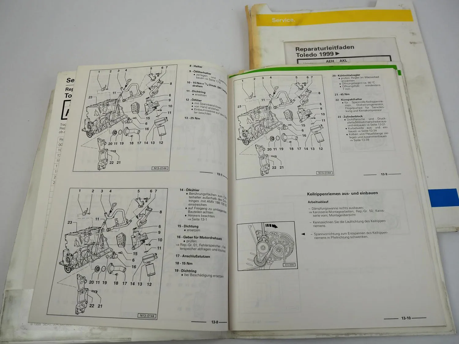 Seat Toledo II 1M Leon ab 1999 Werkstatthandbuch 1.6 Motor AEH AKL