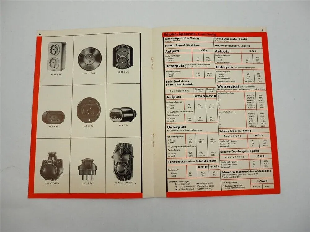 Sicherheit durch Schuko Elektrik Steckdosen Anschlusskasten Katalog ca. 1938