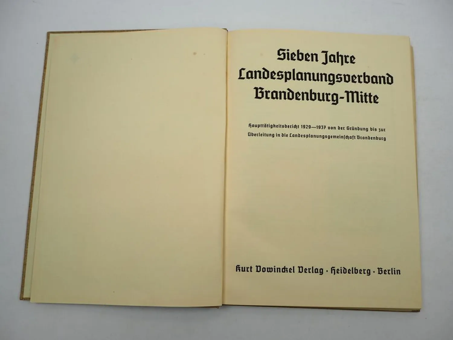 Sieben Jahre Landesplanung Brandenburg Mitte 1929 bis 1937