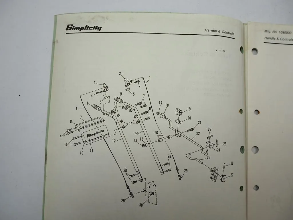 Simplicity 555 Snowthrower Schneefräse Ersatzteilliste Parts List 1984