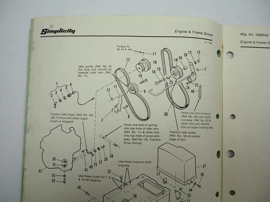 Simplicity 560 760 870 1080 Snowthrower Schneefräse Ersatzteilliste Parts List