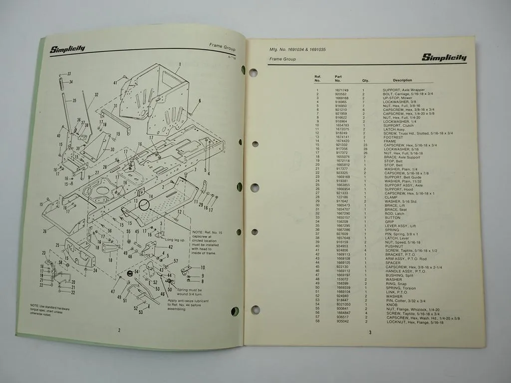 Simplicity 6200 Series Hydrostatic Garden Tractor Ersatzteilliste Parts List 1985
