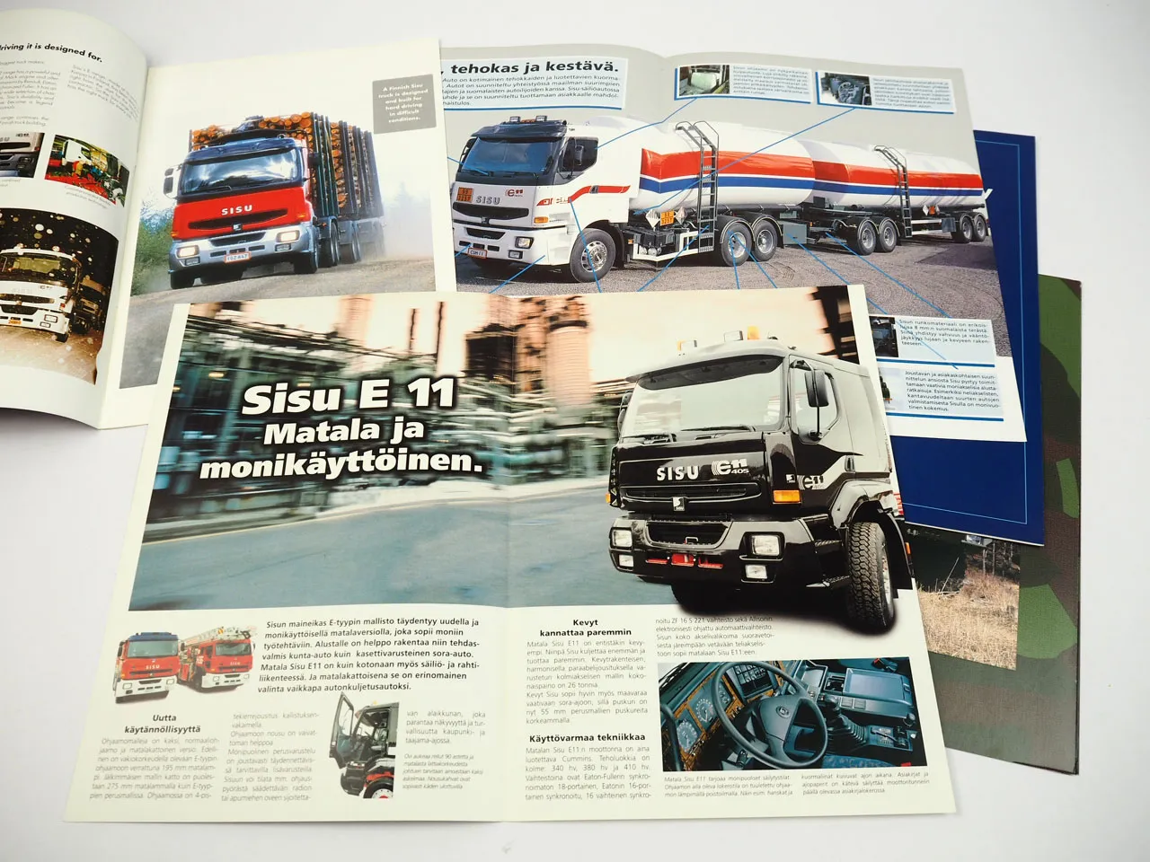 Sisu E11 E12 HMTV Truck LKW 5x Prospekt Brochure 1990er Jahre