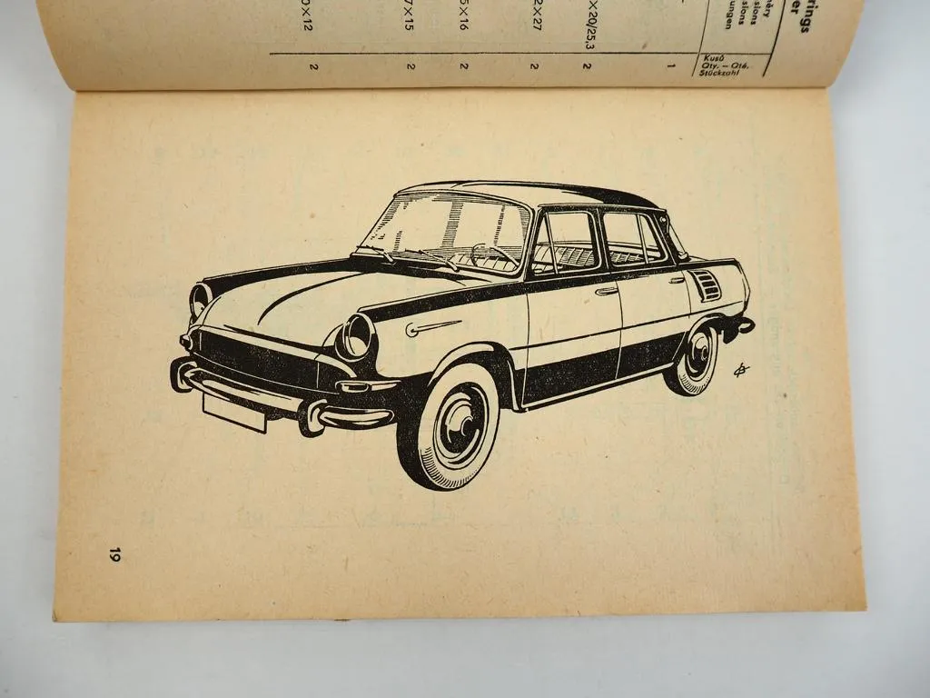 Skoda 1000MB 1000 MB Airable PKW Ersatzteilkatalog List of Spare Parts 1964