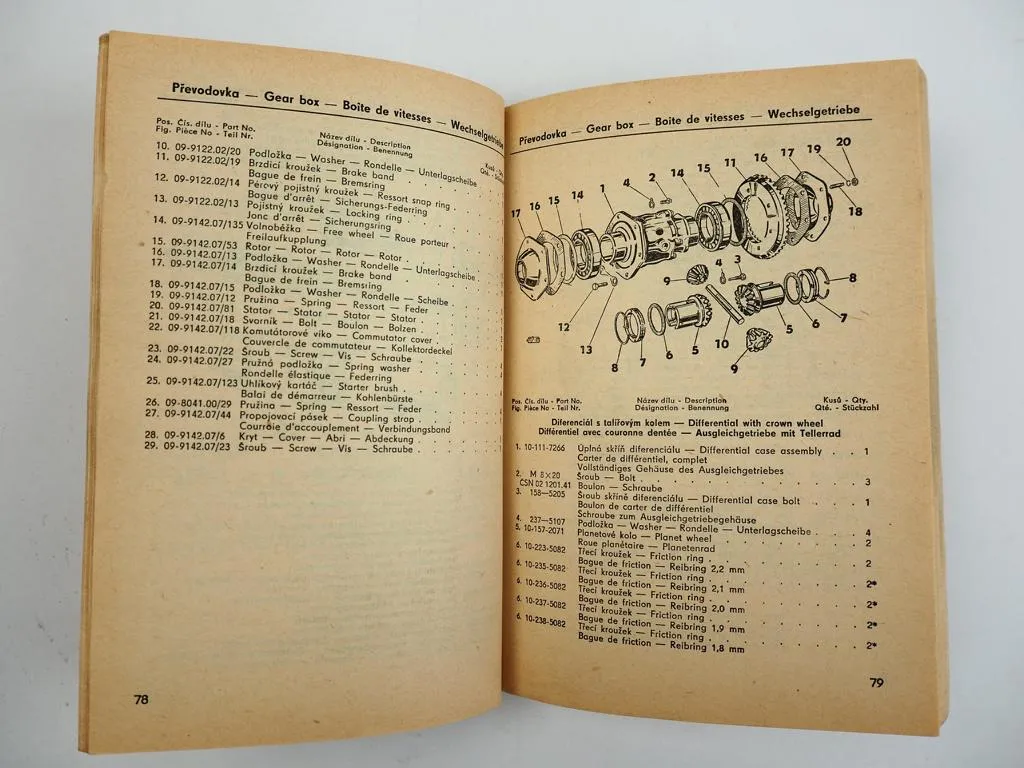 Skoda 1000MB 1000 MB Airable PKW Ersatzteilkatalog List of Spare Parts 1964