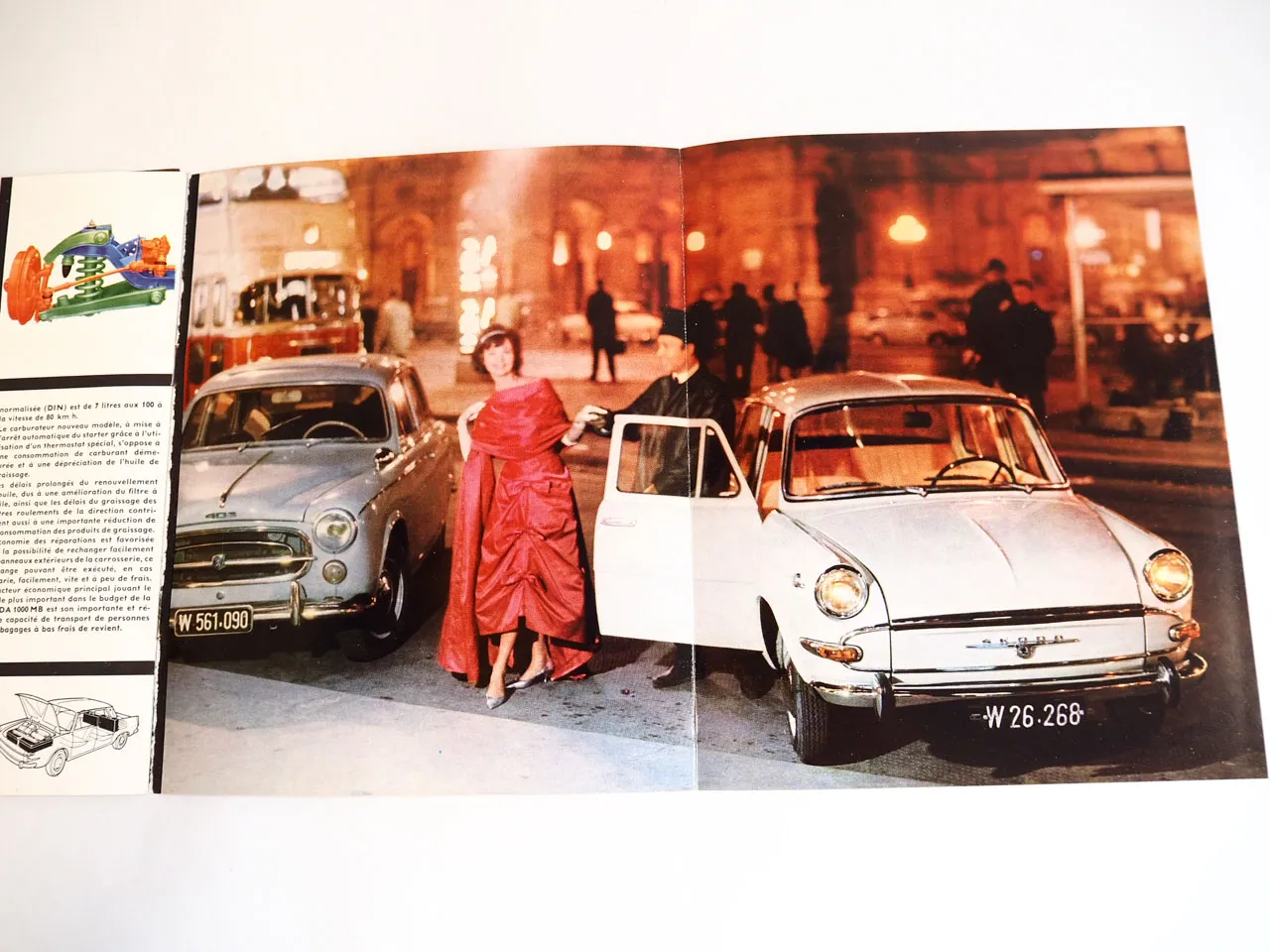 Skoda 1000MB 2x Prospekt Technische Daten 1960er Jahre