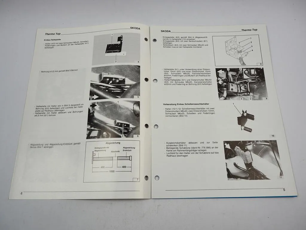 Skoda Felicia Einbauanleitung Webasto Thermo Top BW50 Heizung 1995