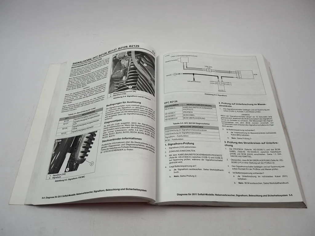 Softail FLS FXS FXC Modelle 2011 Diagnosehandbuch Fehlersuche Elektrik