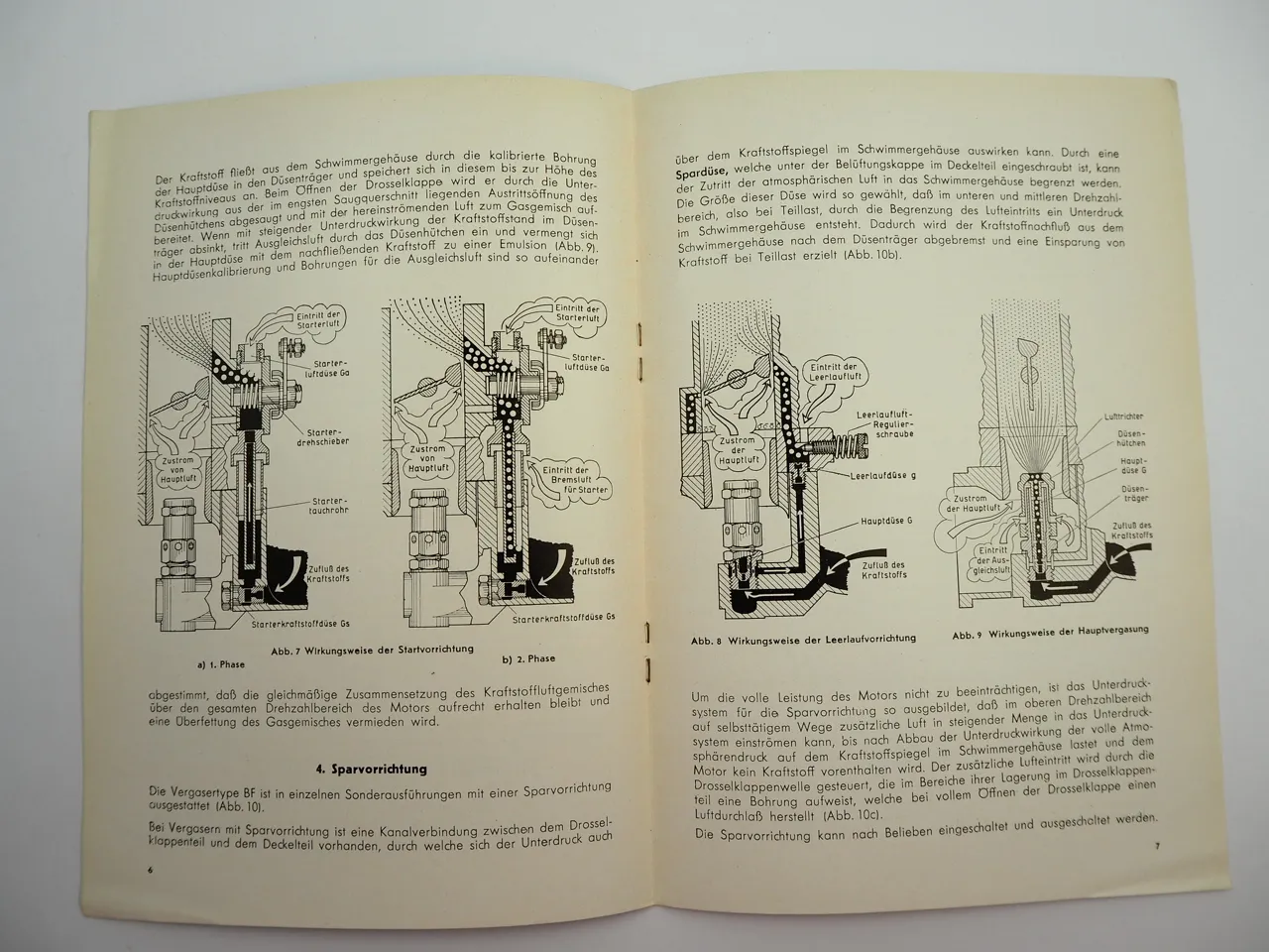 Solex Type BF Steig- und Flachstrom Vergaser Betriebsanleitung 1952 Goliath