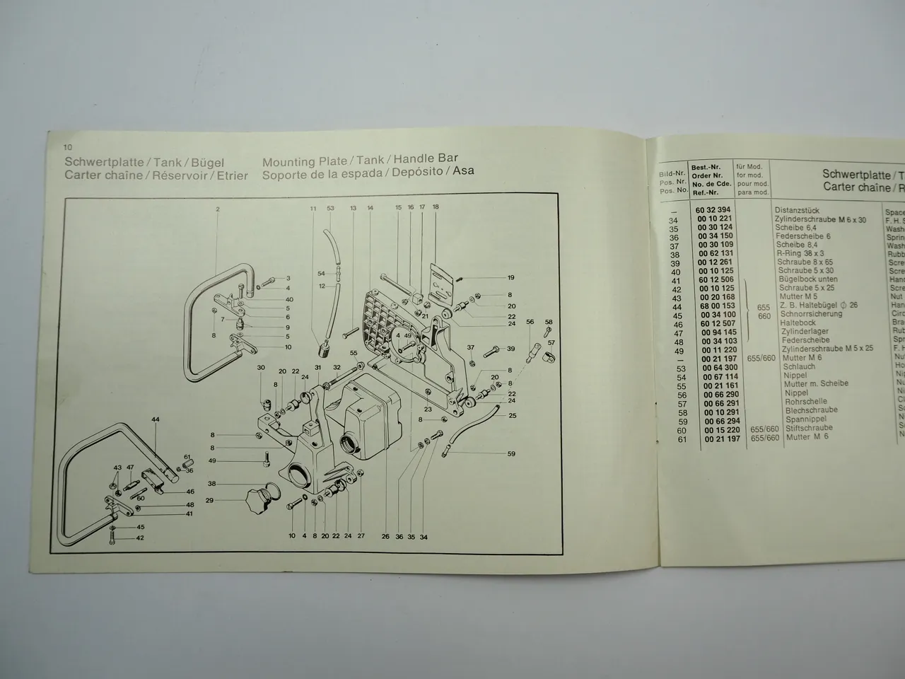 Solo 620 650 655 660 VA Motorsäge Ersatzteilliste Spare Parts List 1975