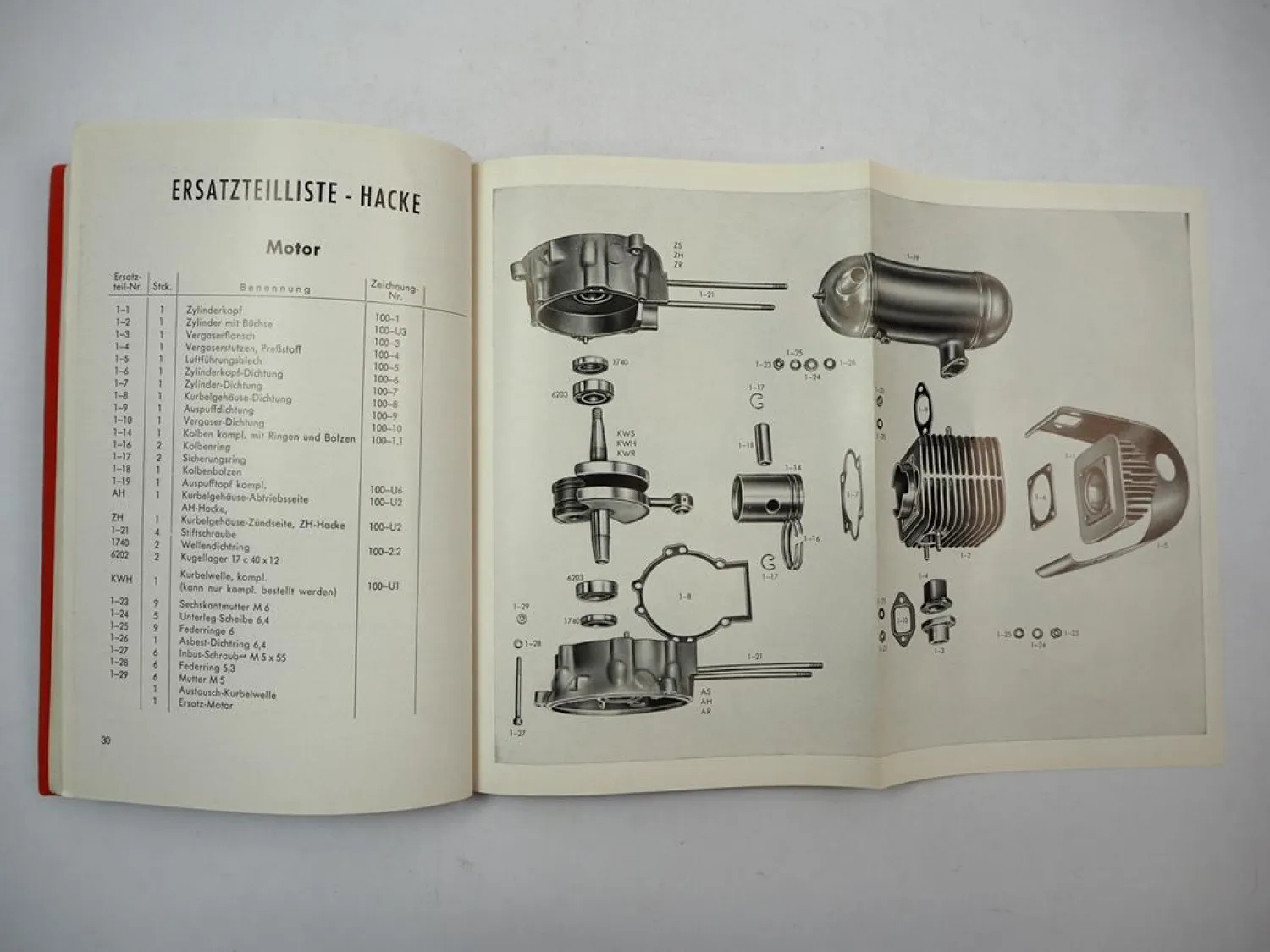 Solo Motorhacke Betriebsanleitung Ersatzteilliste 1950/60er Jahre