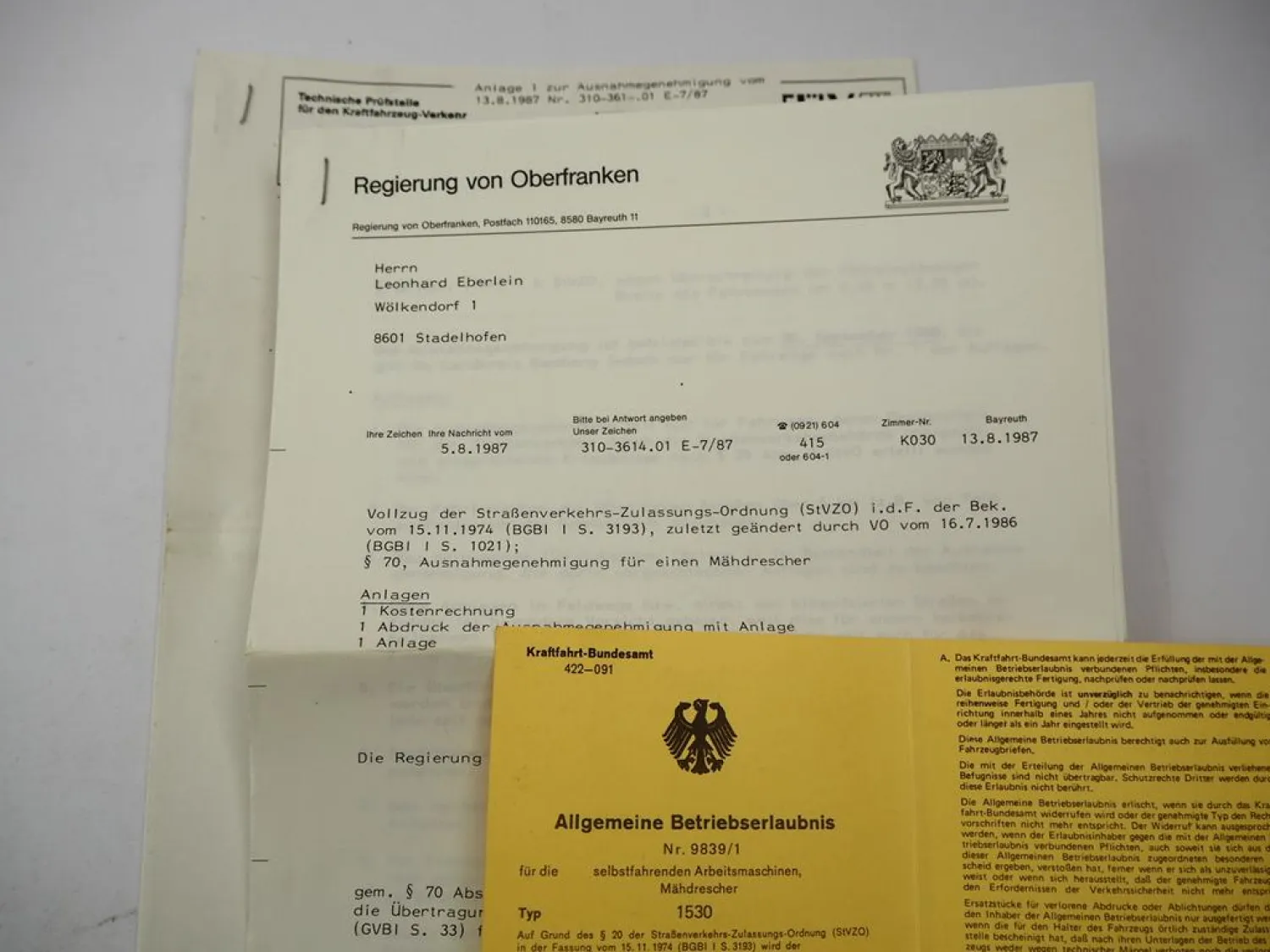 Sperry New Holland 1530 Mähdrescher Betriebserlaubnis Ford Motor Ersatzteilliste